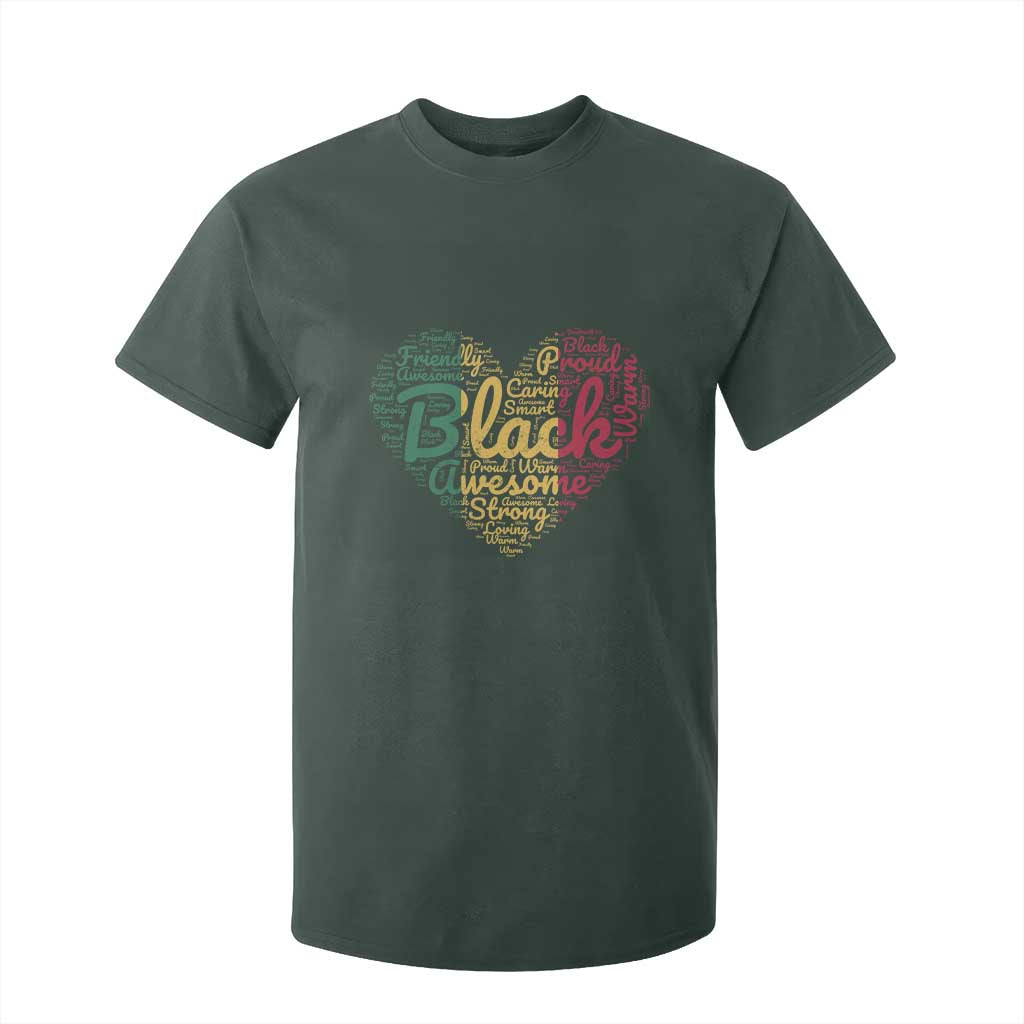 Black Awesome Strong Inspirational T Shirt For Kid African American Pride Juneteenth BHM