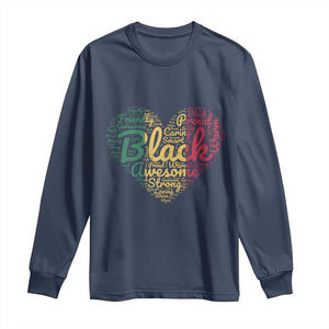 Black Awesome Strong Inspirational Long Sleeve Shirt African American Pride Juneteenth BHM