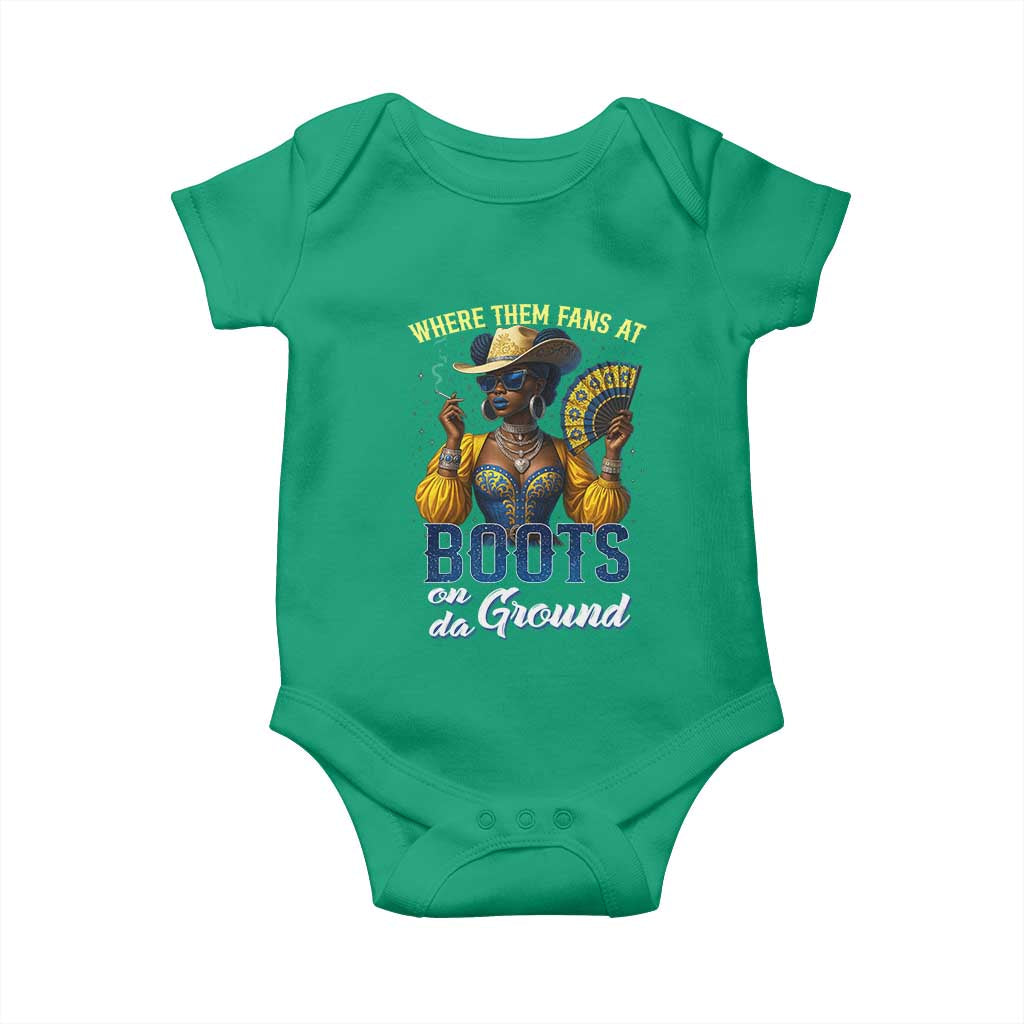 Melanin Cowgirls Linedance Baby Onesie Where Them Fans At Boots On Da Ground