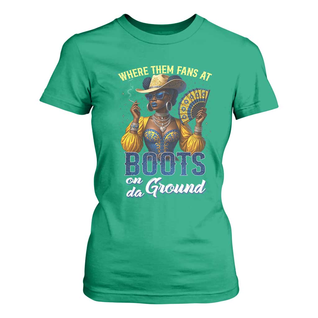 Melanin Cowgirls Linedance T Shirt For Women Where Them Fans At Boots On Da Ground