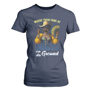 Melanin Cowgirls Linedance T Shirt For Women Where Them Fans At Boots On Da Ground