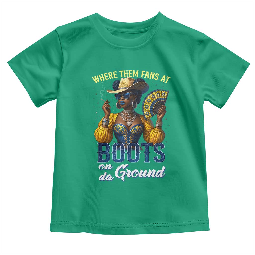 Melanin Cowgirls Linedance Toddler T Shirt Where Them Fans At Boots On Da Ground