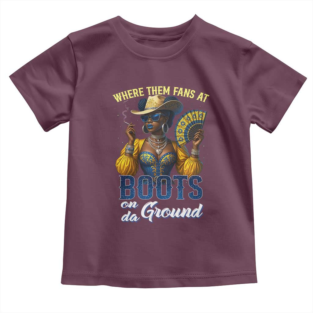 Melanin Cowgirls Linedance Toddler T Shirt Where Them Fans At Boots On Da Ground