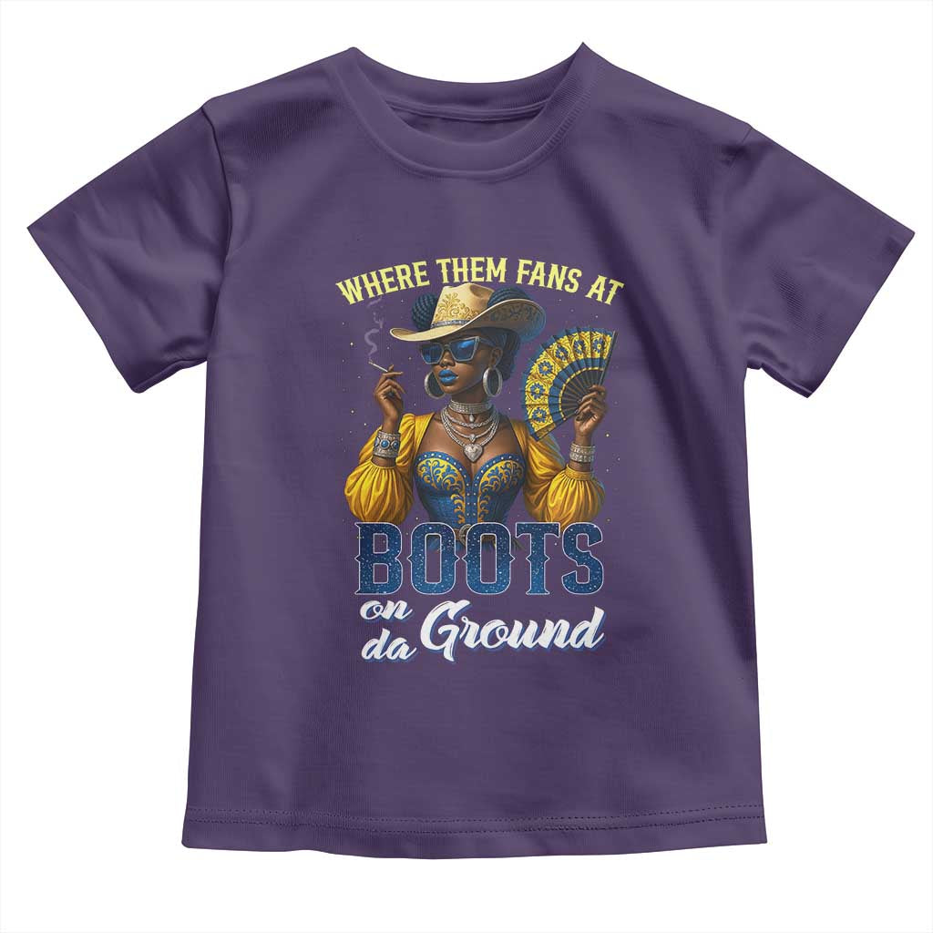 Melanin Cowgirls Linedance Toddler T Shirt Where Them Fans At Boots On Da Ground