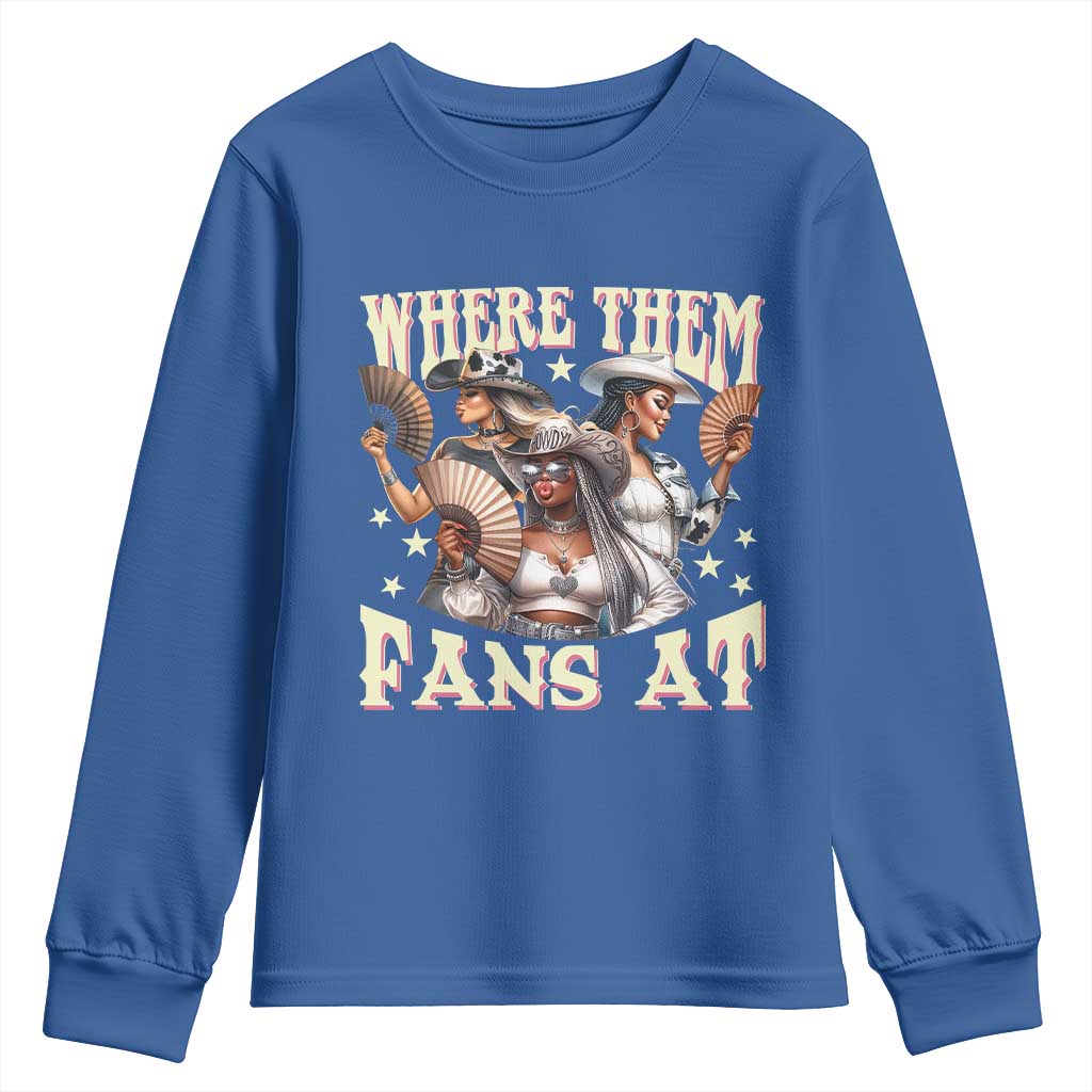 Melanin Cowgirls Youth Sweatshirt Where Them Fans At Country Life Women Girls