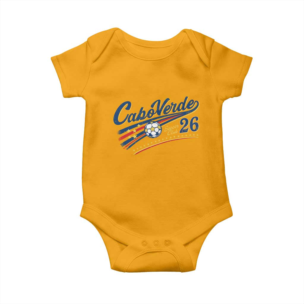 Cabo Verde Soccer Club 26 National Pride Baby Onesie Cape Verde Football Fans Retro Sporty Est. 2026