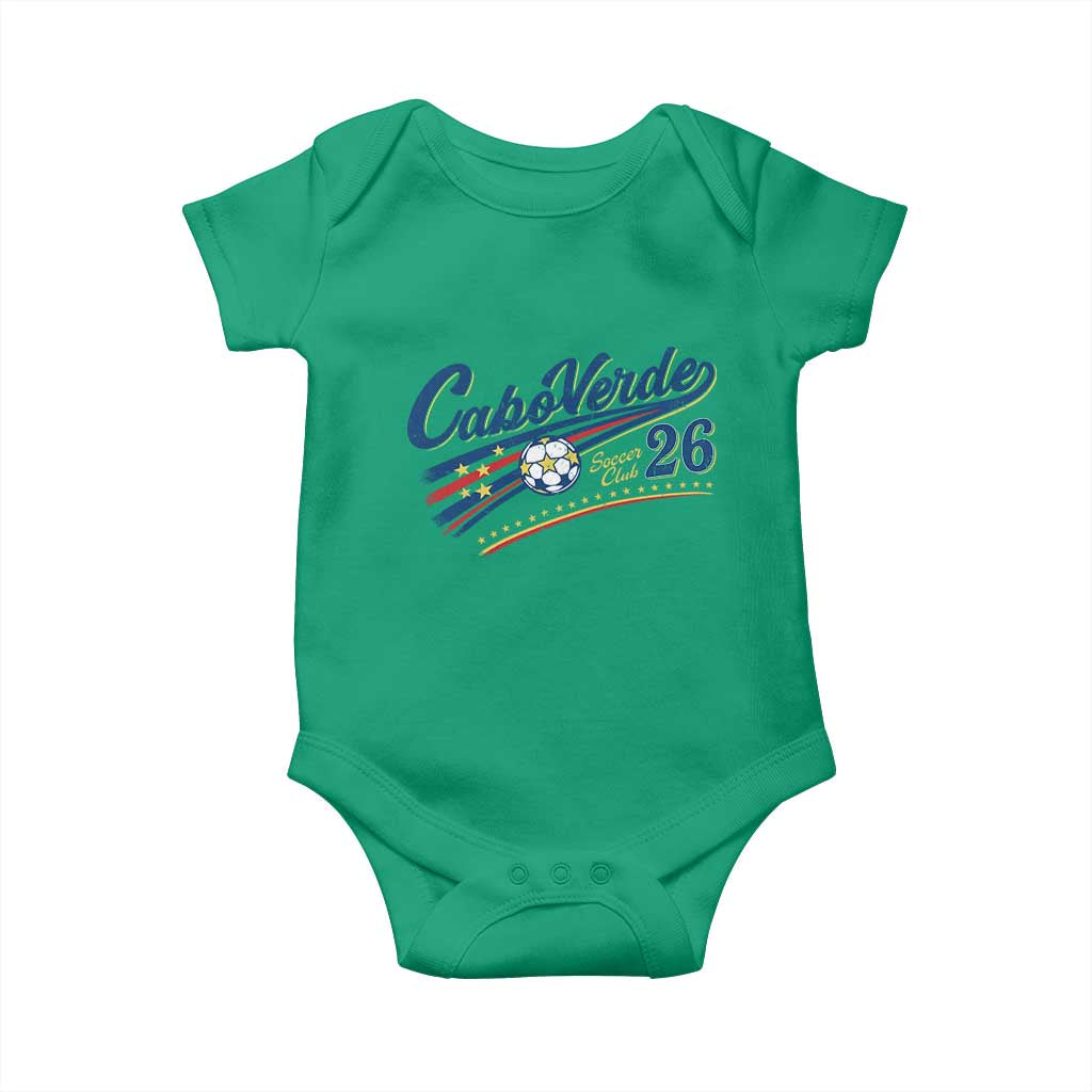 Cabo Verde Soccer Club 26 National Pride Baby Onesie Cape Verde Football Fans Retro Sporty Est. 2026
