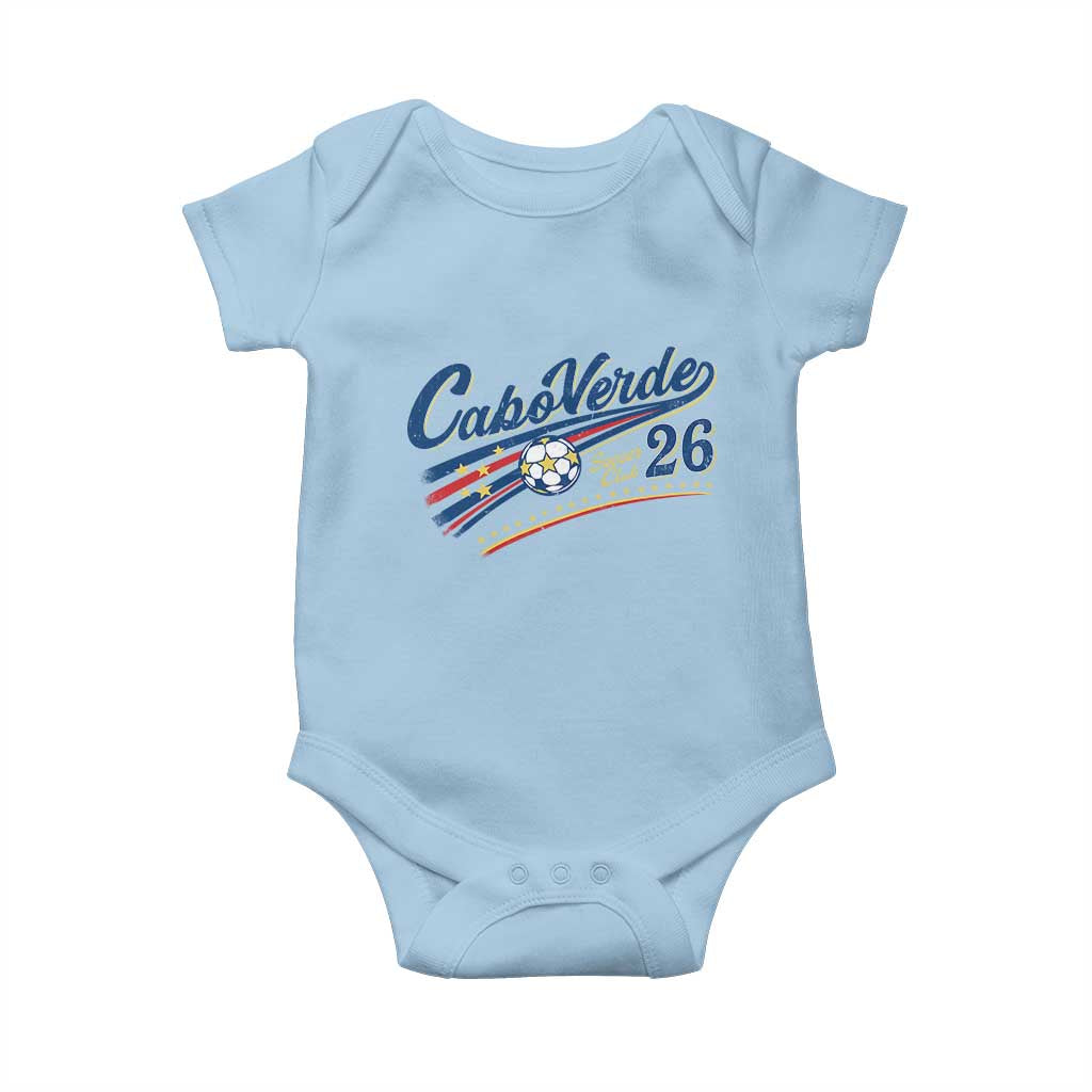 Cabo Verde Soccer Club 26 National Pride Baby Onesie Cape Verde Football Fans Retro Sporty Est. 2026