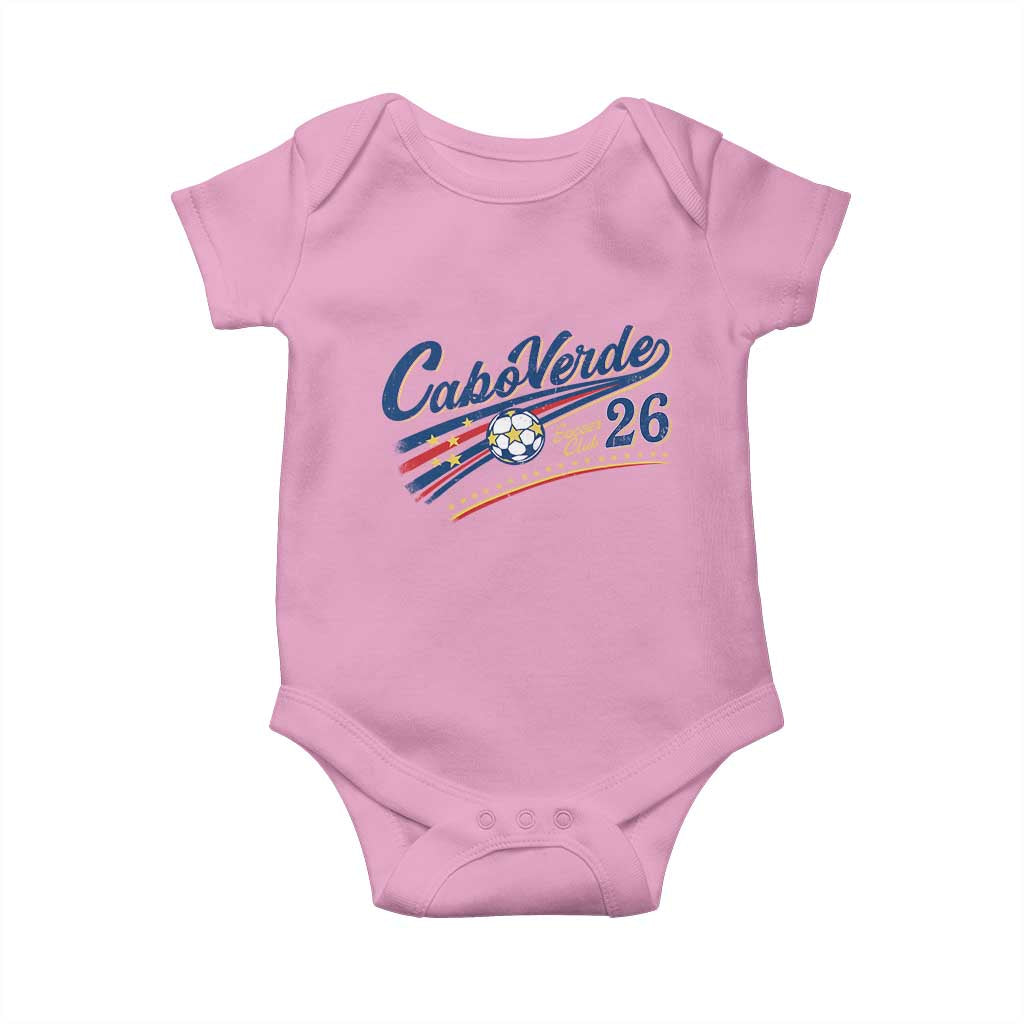 Cabo Verde Soccer Club 26 National Pride Baby Onesie Cape Verde Football Fans Retro Sporty Est. 2026