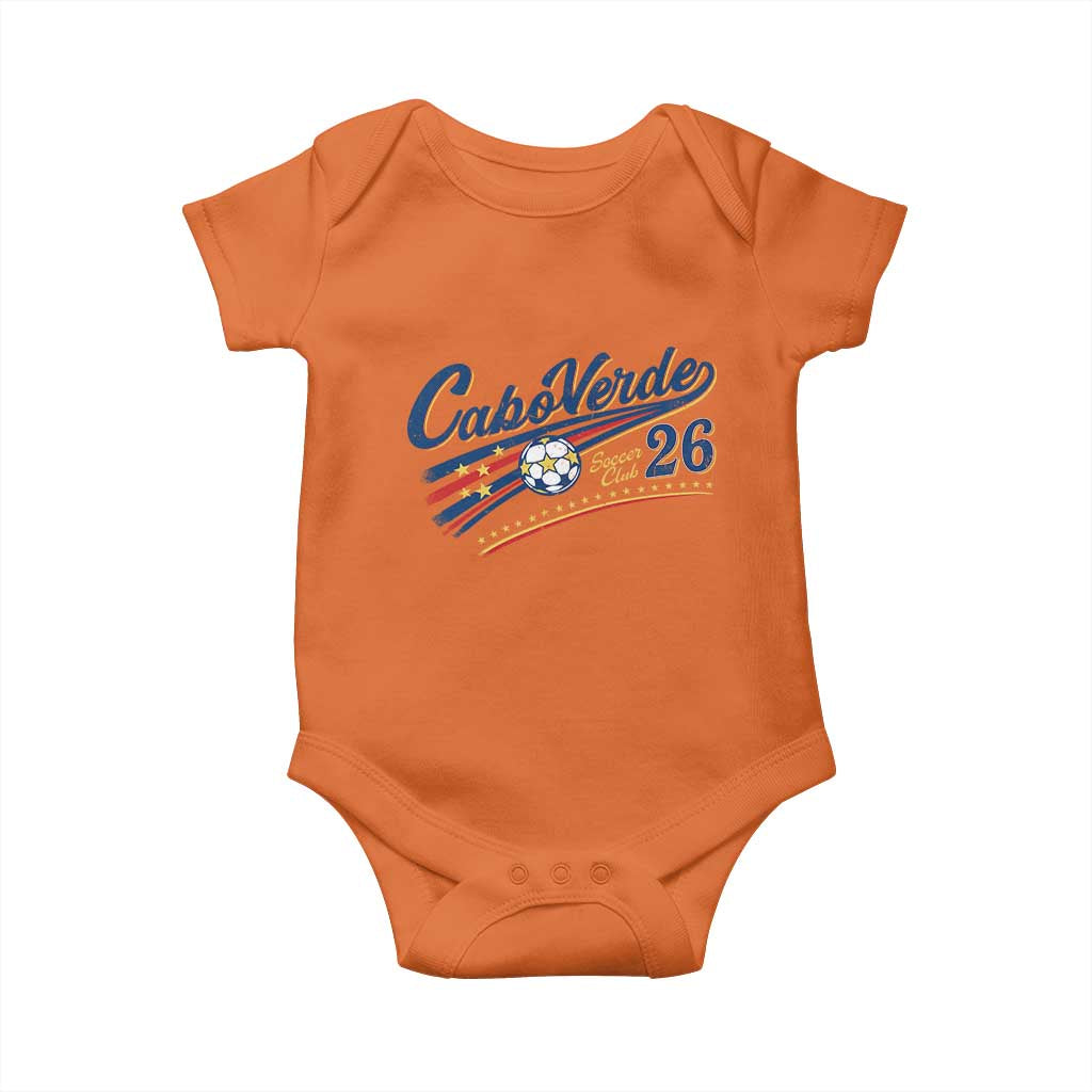 Cabo Verde Soccer Club 26 National Pride Baby Onesie Cape Verde Football Fans Retro Sporty Est. 2026