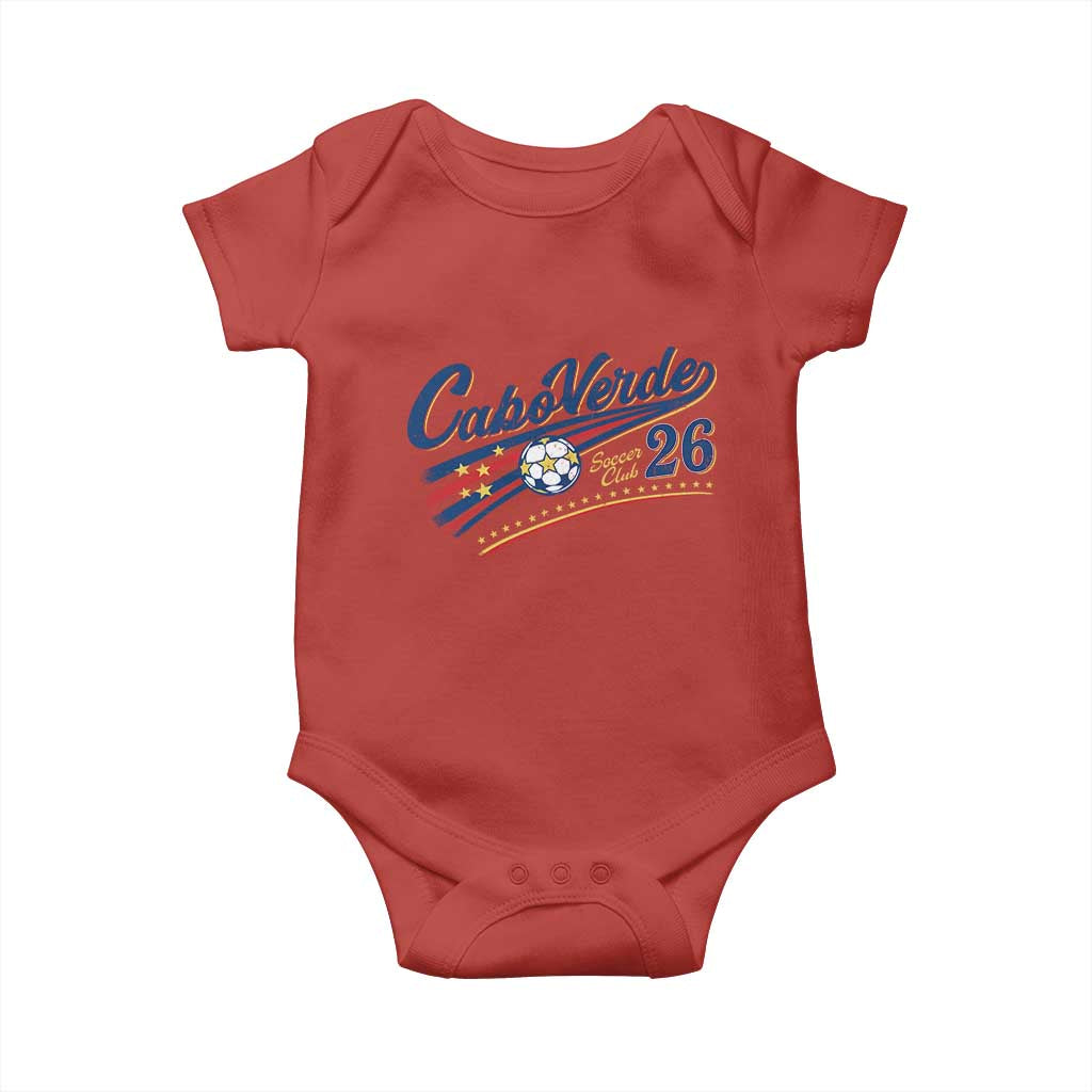 Cabo Verde Soccer Club 26 National Pride Baby Onesie Cape Verde Football Fans Retro Sporty Est. 2026