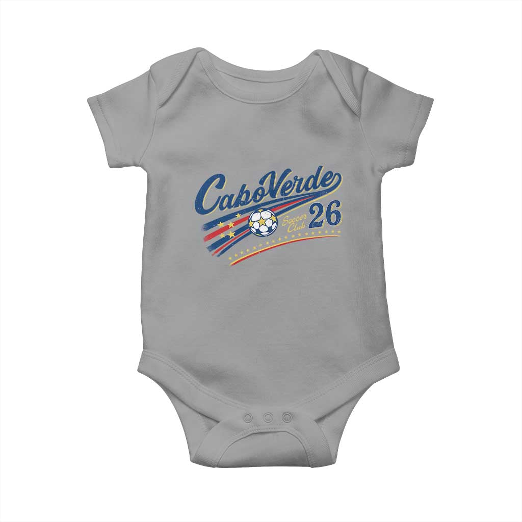 Cabo Verde Soccer Club 26 National Pride Baby Onesie Cape Verde Football Fans Retro Sporty Est. 2026