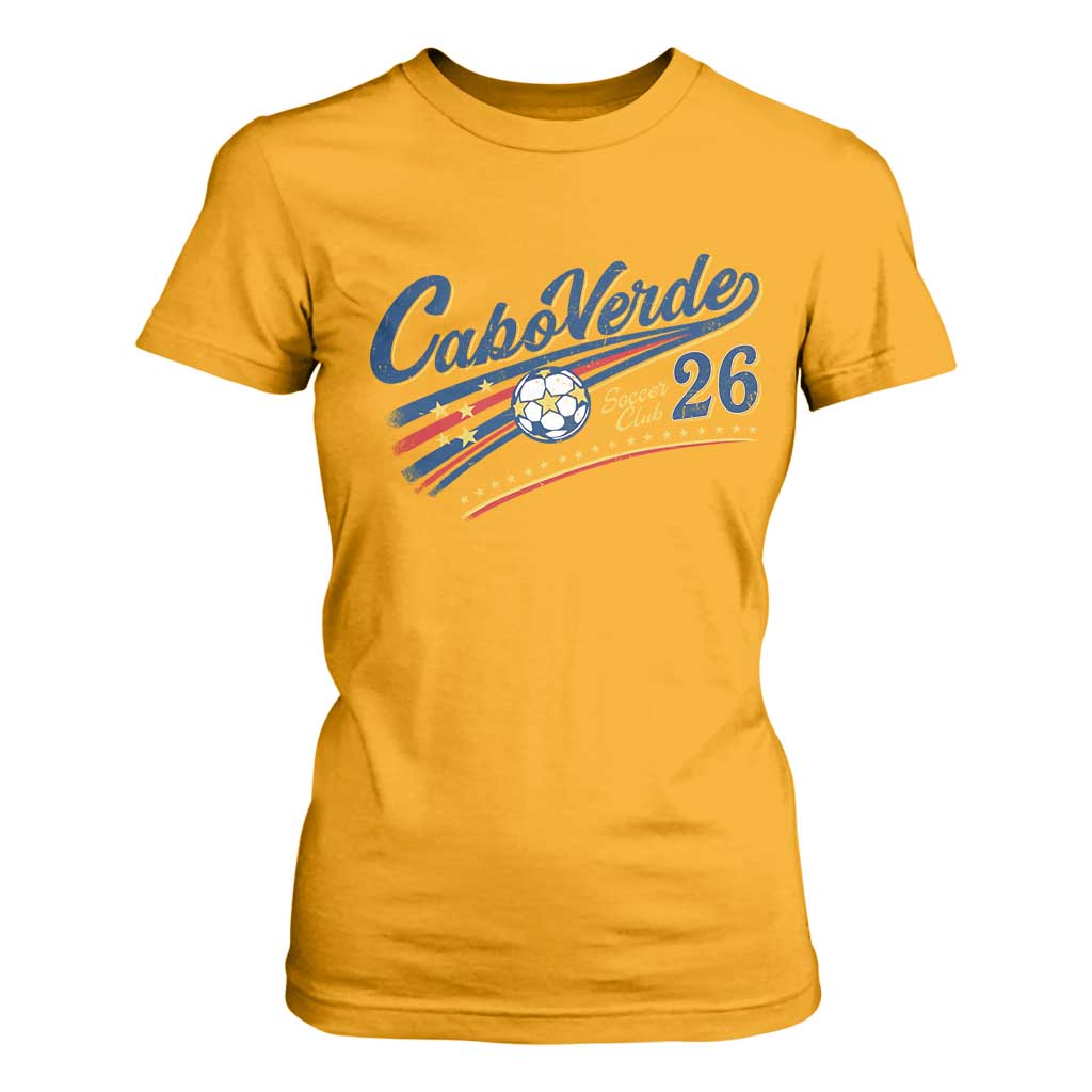 Cabo Verde Soccer Club 26 National Pride T Shirt For Women Cape Verde Football Fans Retro Sporty Est. 2026