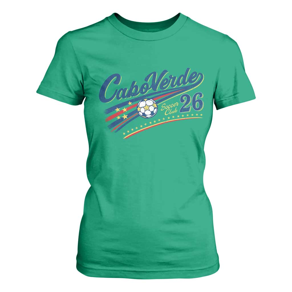 Cabo Verde Soccer Club 26 National Pride T Shirt For Women Cape Verde Football Fans Retro Sporty Est. 2026