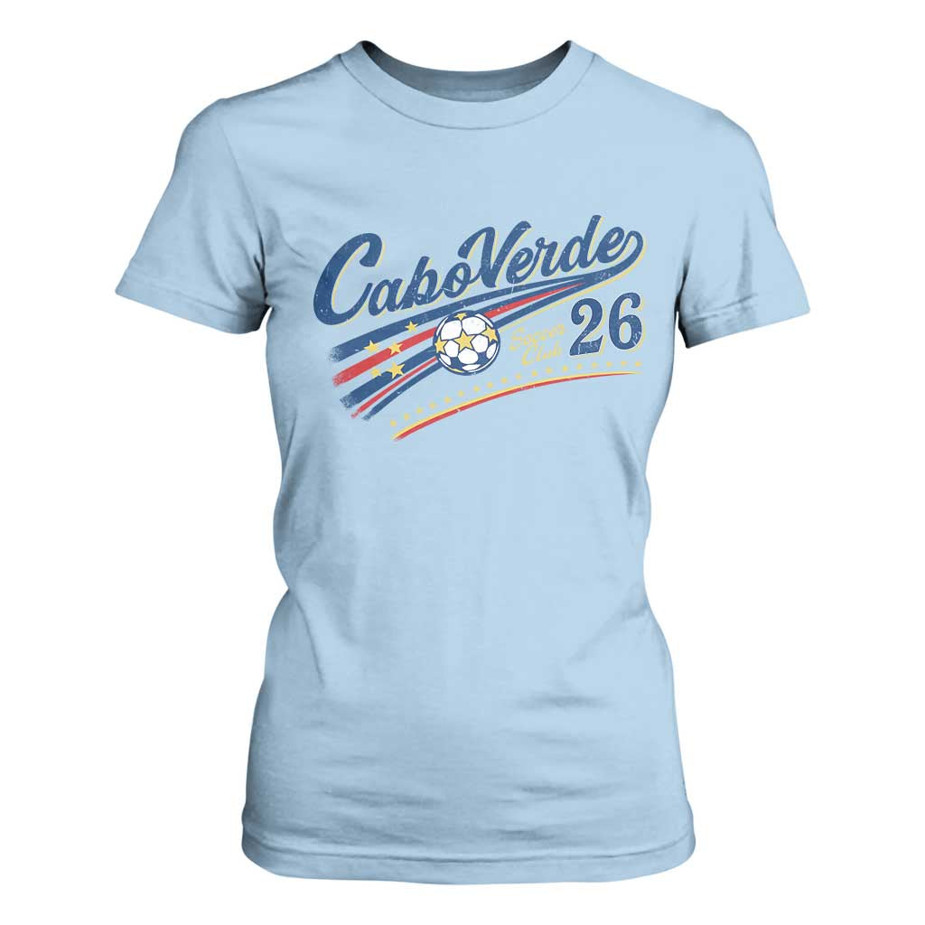 Cabo Verde Soccer Club 26 National Pride T Shirt For Women Cape Verde Football Fans Retro Sporty Est. 2026