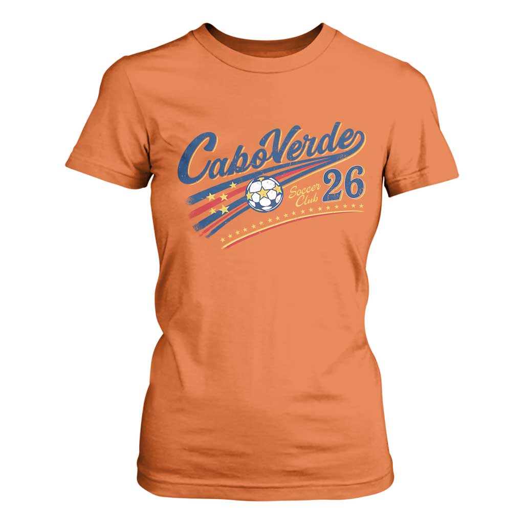 Cabo Verde Soccer Club 26 National Pride T Shirt For Women Cape Verde Football Fans Retro Sporty Est. 2026