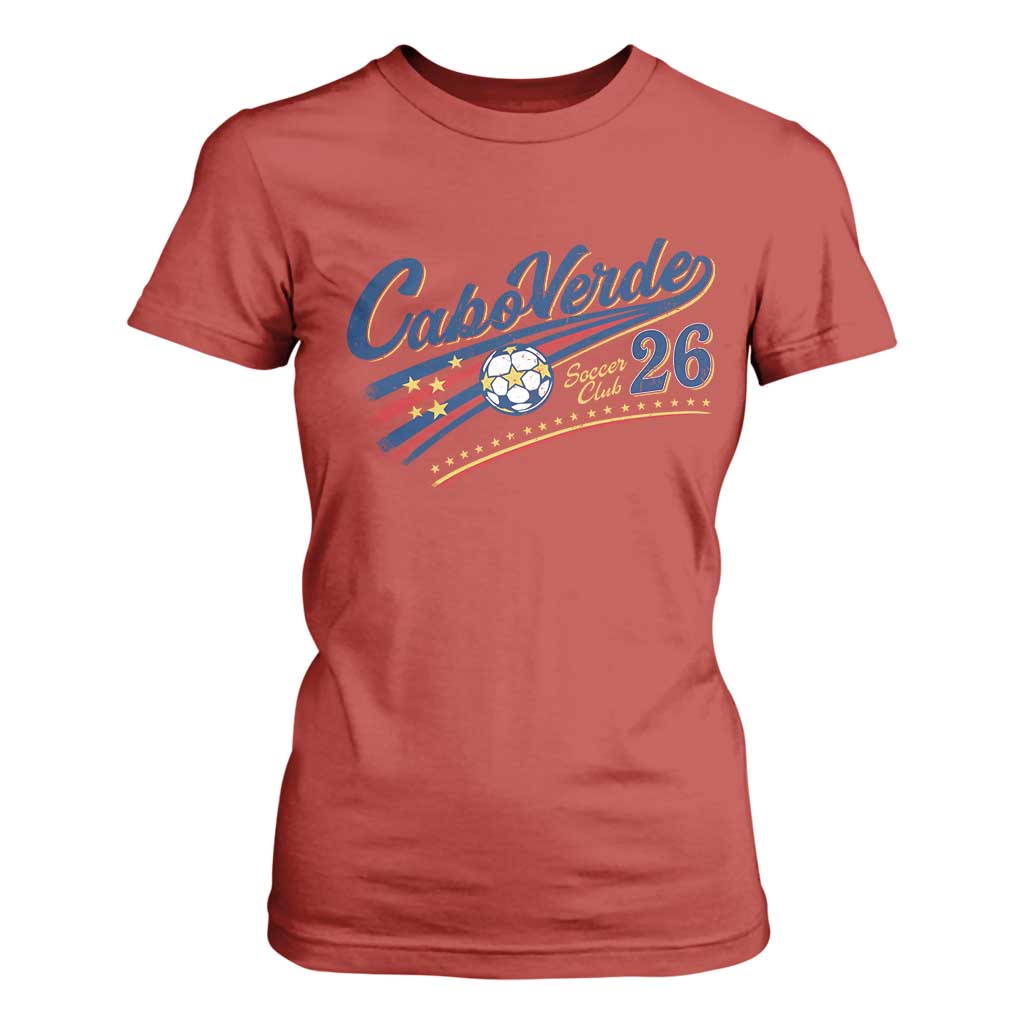Cabo Verde Soccer Club 26 National Pride T Shirt For Women Cape Verde Football Fans Retro Sporty Est. 2026