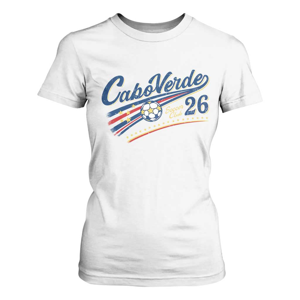 Cabo Verde Soccer Club 26 National Pride T Shirt For Women Cape Verde Football Fans Retro Sporty Est. 2026