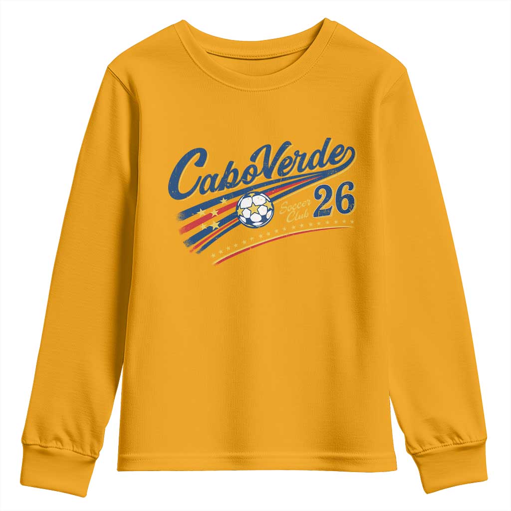 Cabo Verde Soccer Club 26 National Pride Youth Sweatshirt Cape Verde Football Fans Retro Sporty Est. 2026