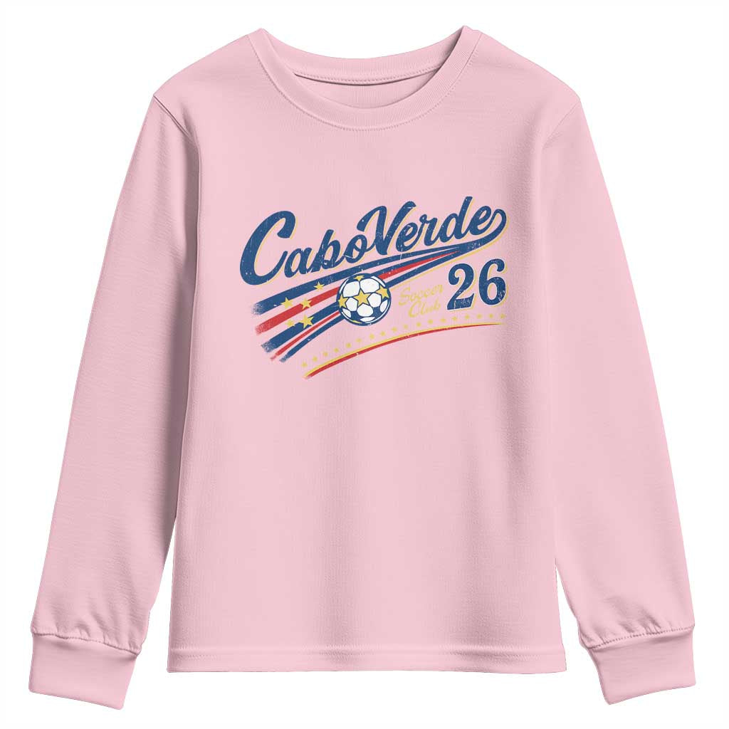 Cabo Verde Soccer Club 26 National Pride Youth Sweatshirt Cape Verde Football Fans Retro Sporty Est. 2026