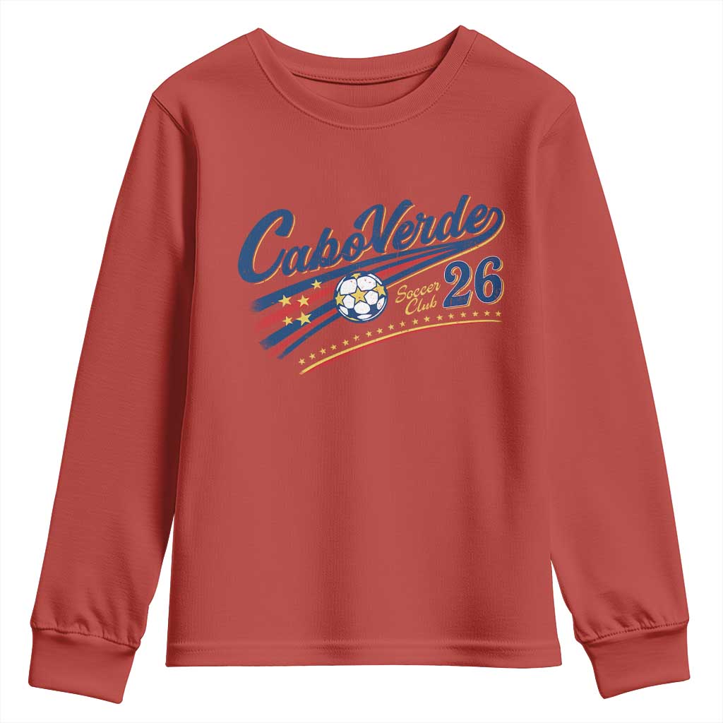 Cabo Verde Soccer Club 26 National Pride Youth Sweatshirt Cape Verde Football Fans Retro Sporty Est. 2026