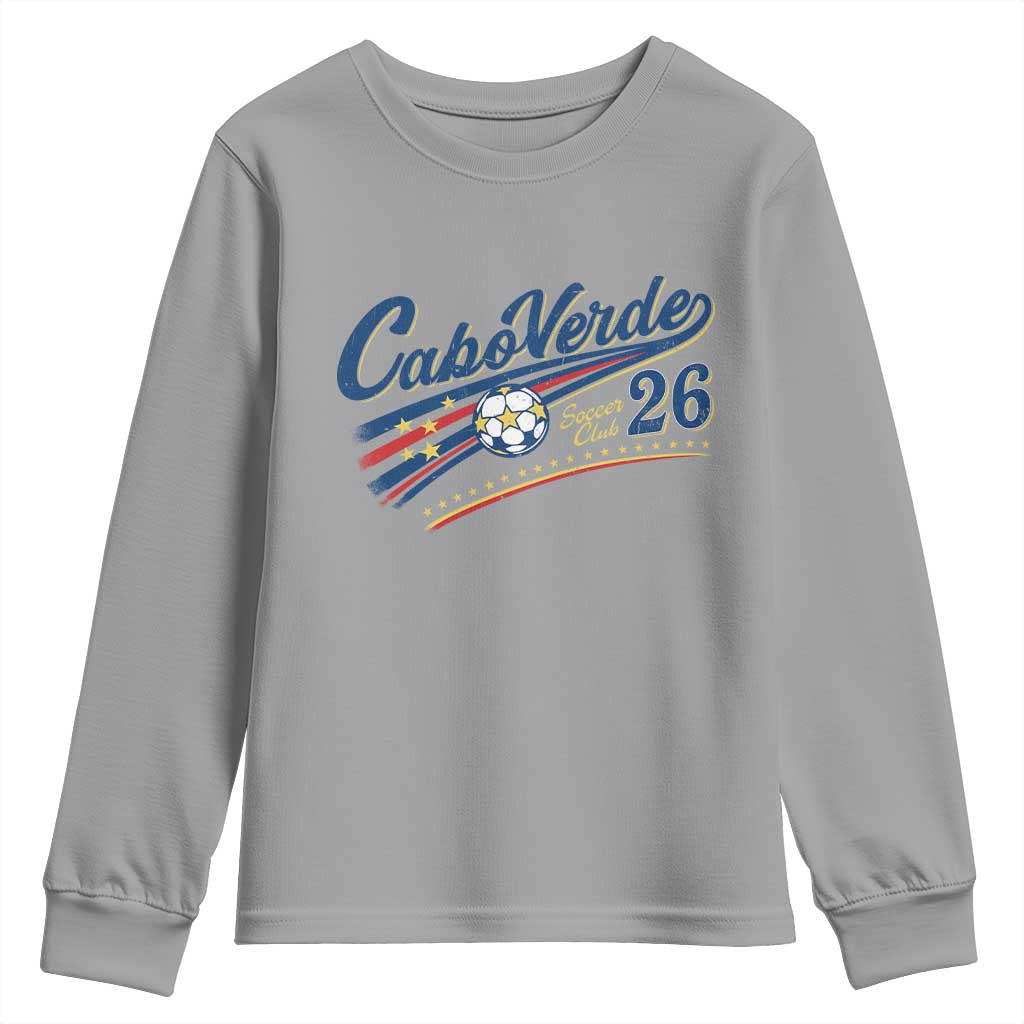 Cabo Verde Soccer Club 26 National Pride Youth Sweatshirt Cape Verde Football Fans Retro Sporty Est. 2026