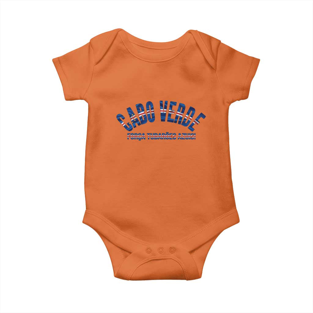 Forca Tubaroes Azuis Cabo Verde National Pride Baby Onesie Cape Verde Football Fans Blue Sharks Heritage