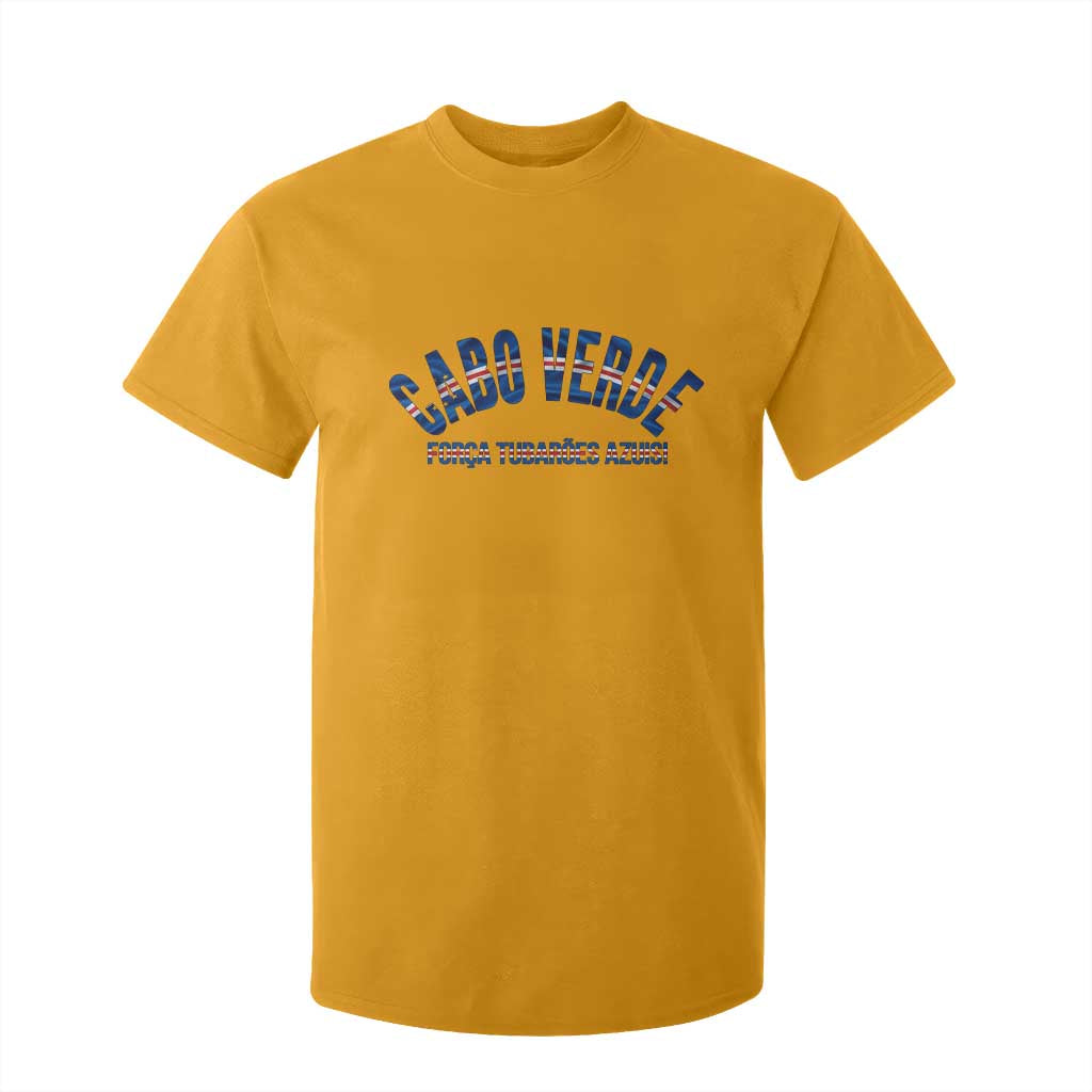 Forca Tubaroes Azuis Cabo Verde National Pride T Shirt For Kid Cape Verde Football Fans Blue Sharks Heritage