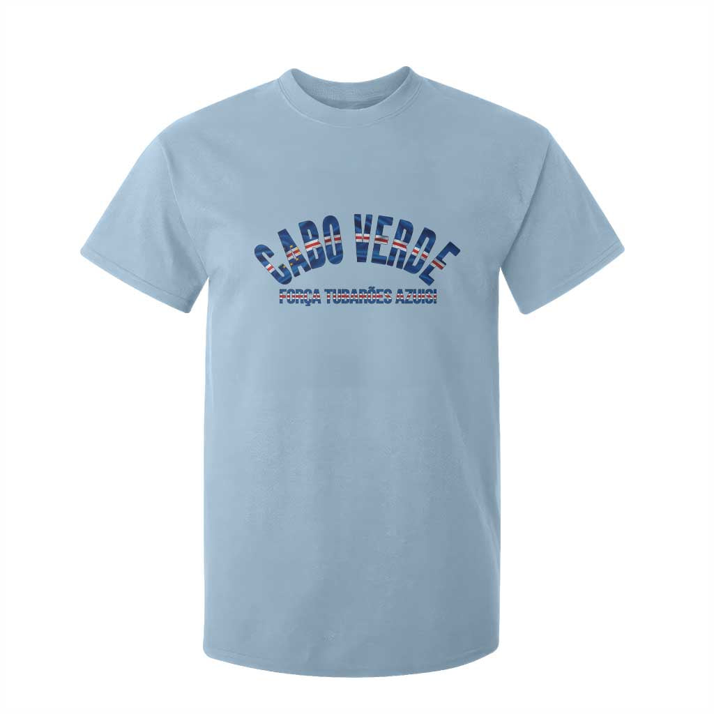 Forca Tubaroes Azuis Cabo Verde National Pride T Shirt For Kid Cape Verde Football Fans Blue Sharks Heritage