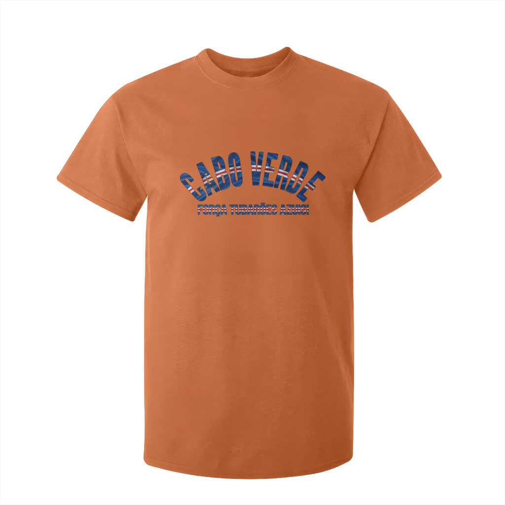 Forca Tubaroes Azuis Cabo Verde National Pride T Shirt For Kid Cape Verde Football Fans Blue Sharks Heritage