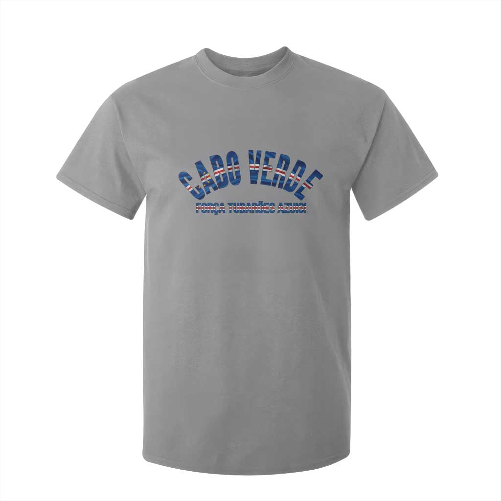 Forca Tubaroes Azuis Cabo Verde National Pride T Shirt For Kid Cape Verde Football Fans Blue Sharks Heritage