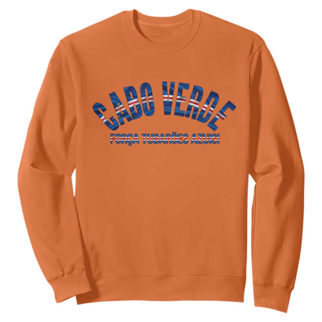 Forca Tubaroes Azuis Cabo Verde National Pride Sweatshirt Cape Verde Football Fans Blue Sharks Heritage