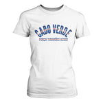 Forca Tubaroes Azuis Cabo Verde National Pride T Shirt For Women Cape Verde Football Fans Blue Sharks Heritage