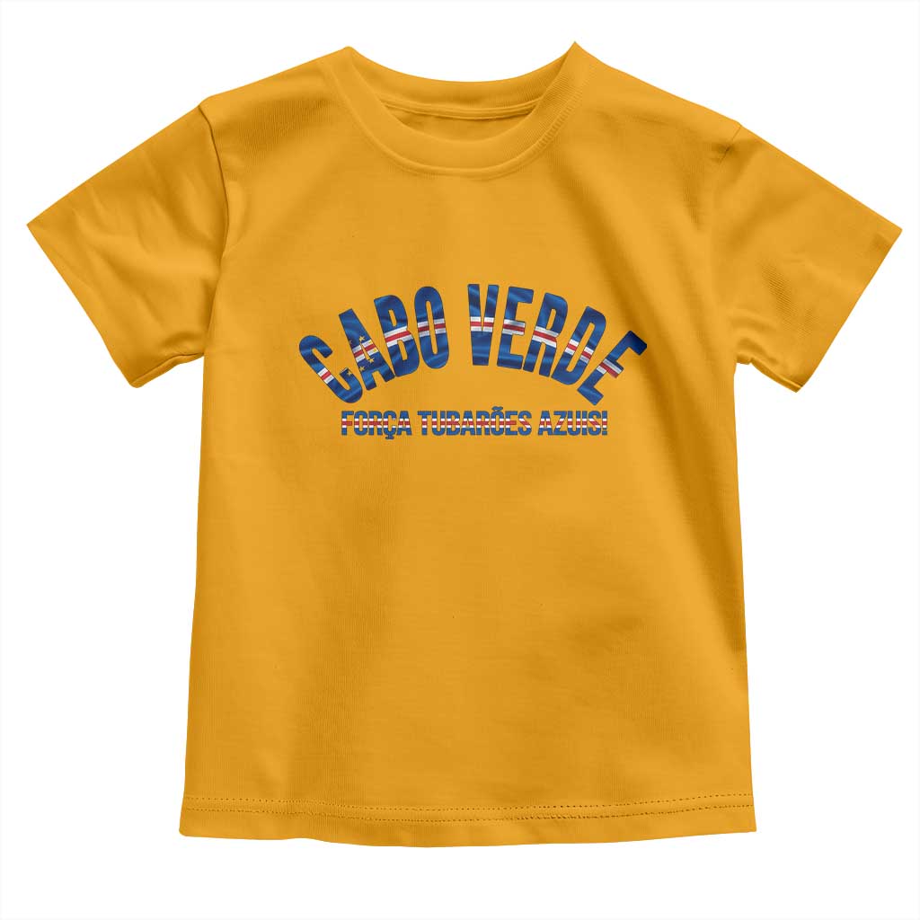 Forca Tubaroes Azuis Cabo Verde National Pride Toddler T Shirt Cape Verde Football Fans Blue Sharks Heritage