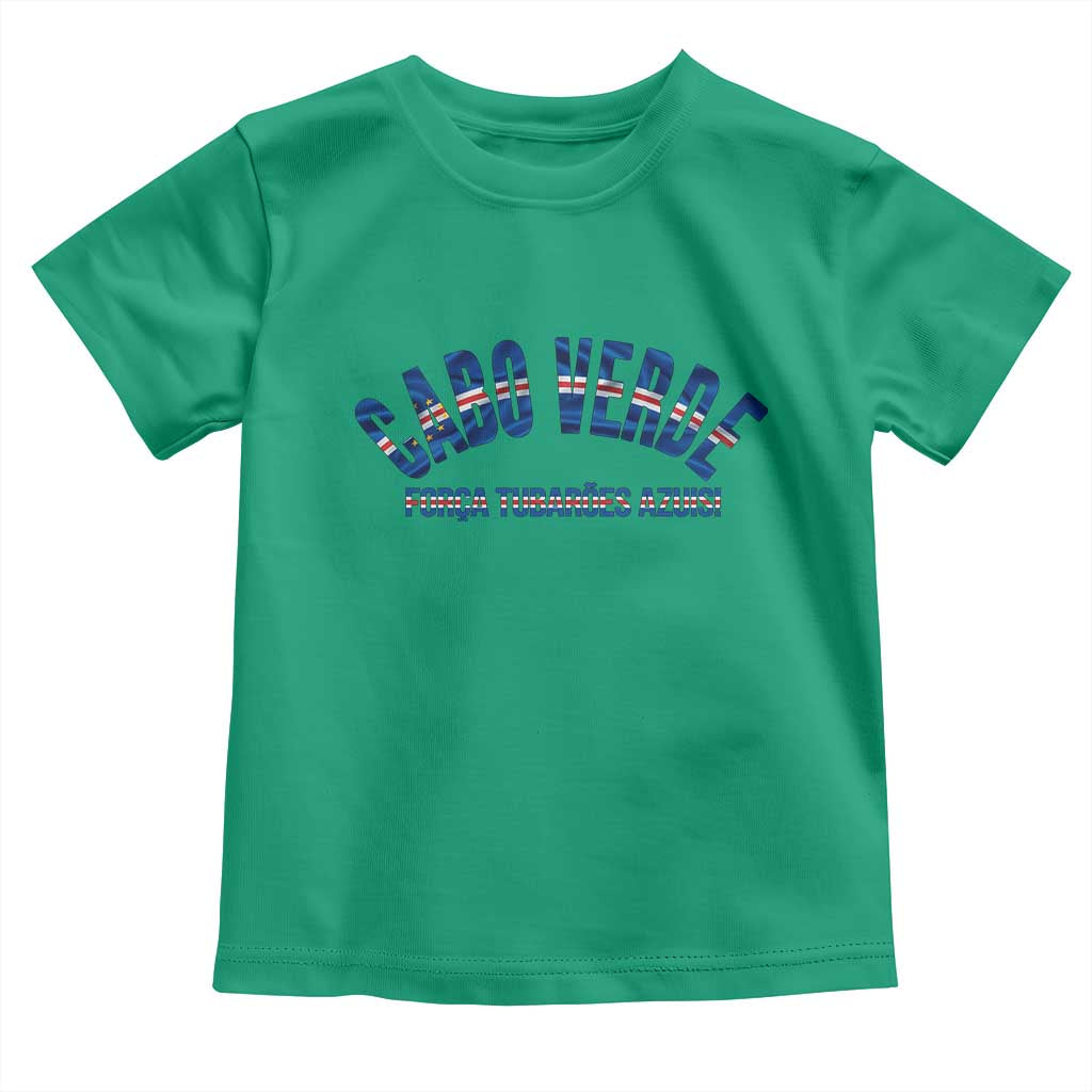 Forca Tubaroes Azuis Cabo Verde National Pride Toddler T Shirt Cape Verde Football Fans Blue Sharks Heritage