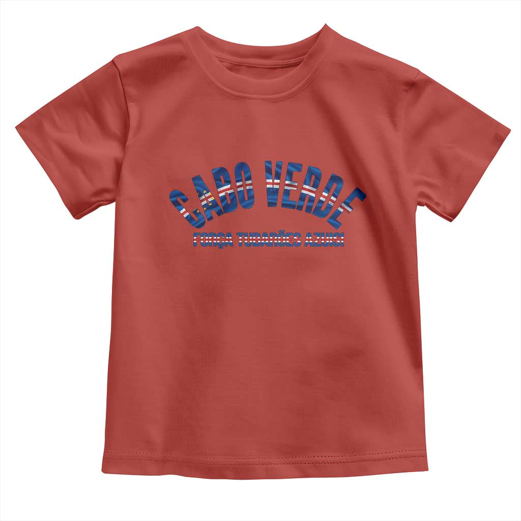 Forca Tubaroes Azuis Cabo Verde National Pride Toddler T Shirt Cape Verde Football Fans Blue Sharks Heritage