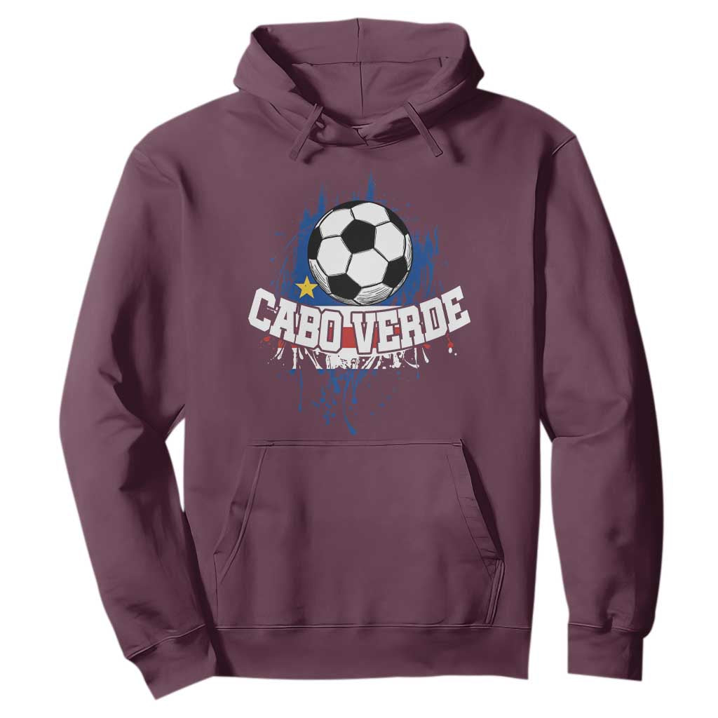 Cabo Verde Flag Football Graphic Hoodie Cape Verde Soccer Fans Artistic Pride