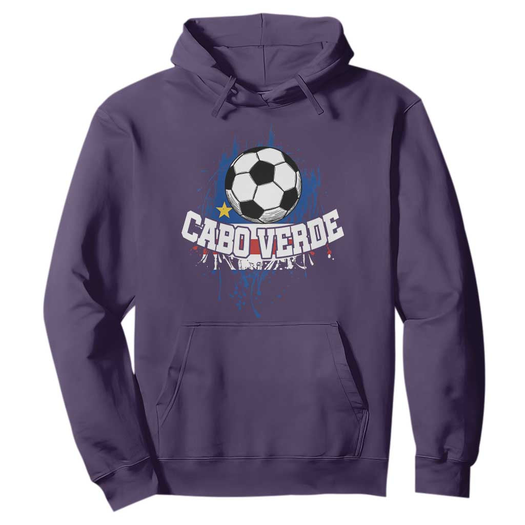 Cabo Verde Flag Football Graphic Hoodie Cape Verde Soccer Fans Artistic Pride
