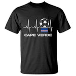 Cape Verde Soccer Heartbeat EKG Pulse Graphic T Shirt Cabo Verde Football Fans Pride