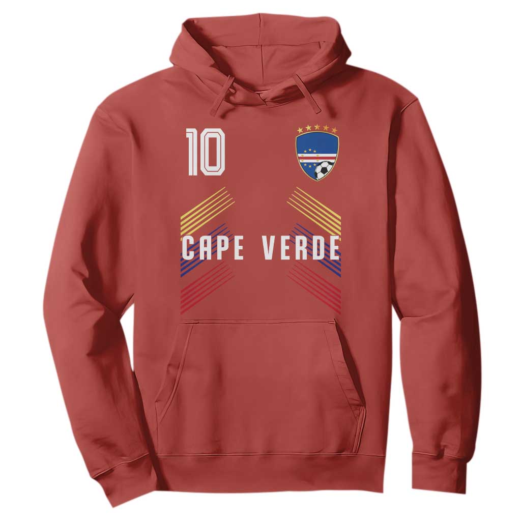 Cabo Verde Football Crest Pride Jersey Style Hoodie Cape Verde Soccer Fan Number 10 Athletic