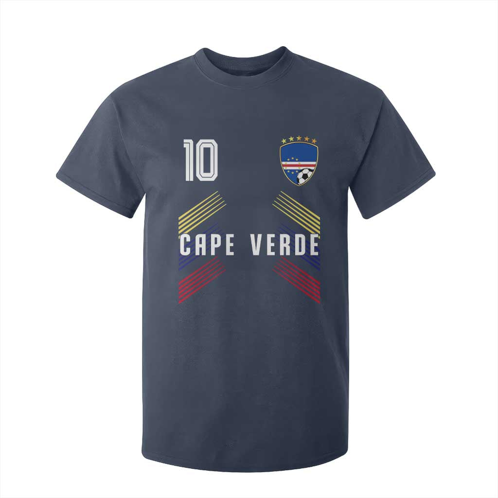 Cabo Verde Football Crest Pride Jersey Style T Shirt For Kid Cape Verde Soccer Fan Number 10 Athletic