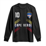 Cabo Verde Football Crest Pride Jersey Style Long Sleeve Shirt Cape Verde Soccer Fan Number 10 Athletic