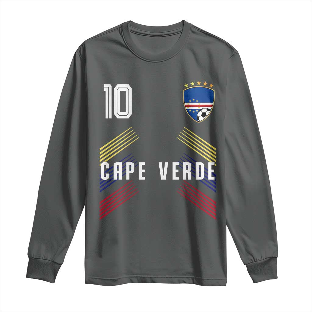 Cabo Verde Football Crest Pride Jersey Style Long Sleeve Shirt Cape Verde Soccer Fan Number 10 Athletic