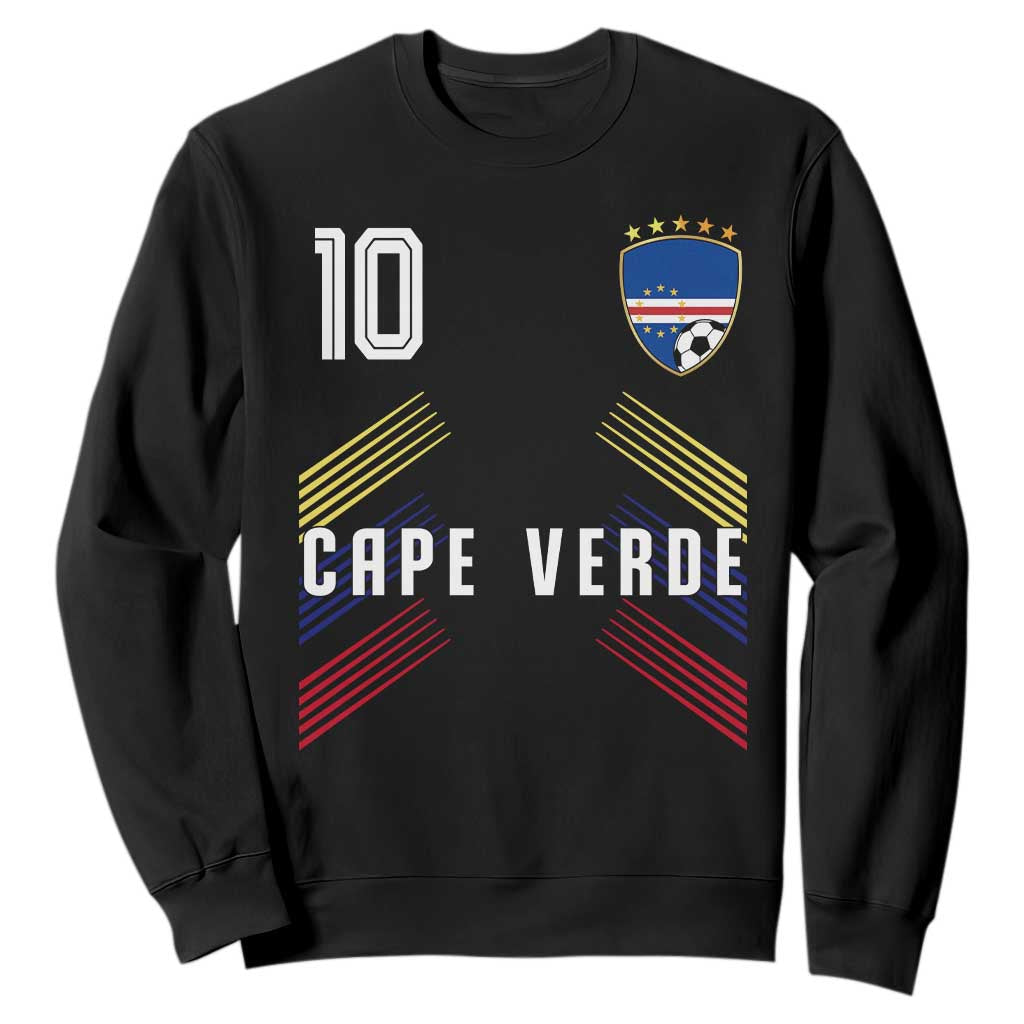 Cabo Verde Football Crest Pride Jersey Style Sweatshirt Cape Verde Soccer Fan Number 10 Athletic