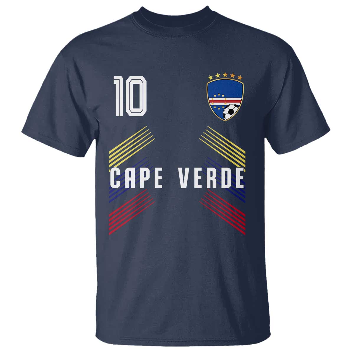 Cabo Verde Football Crest Pride Jersey Style T Shirt Cape Verde Soccer Fan Number 10 Athletic