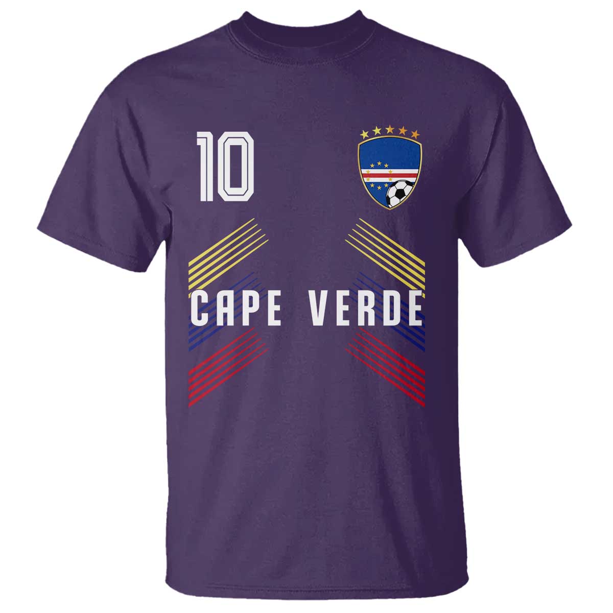 Cabo Verde Football Crest Pride Jersey Style T Shirt Cape Verde Soccer Fan Number 10 Athletic