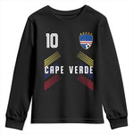 Cabo Verde Football Crest Pride Jersey Style Youth Sweatshirt Cape Verde Soccer Fan Number 10 Athletic