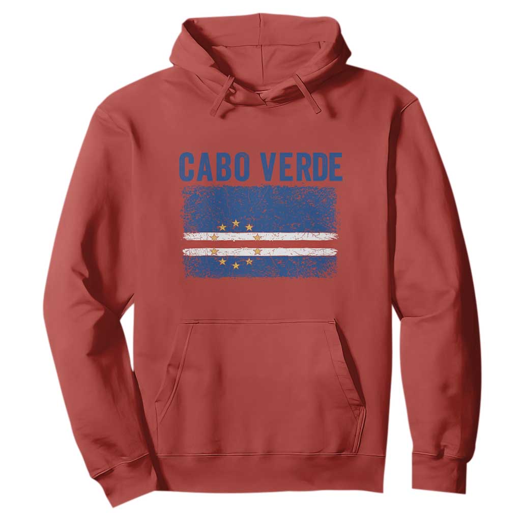 Cabo Verde Distressed Flag National Pride Hoodie Cape Verde Heritage Pride Retro Grunge Graphic