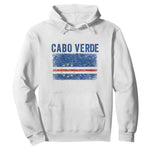 Cabo Verde Distressed Flag National Pride Hoodie Cape Verde Heritage Pride Retro Grunge Graphic