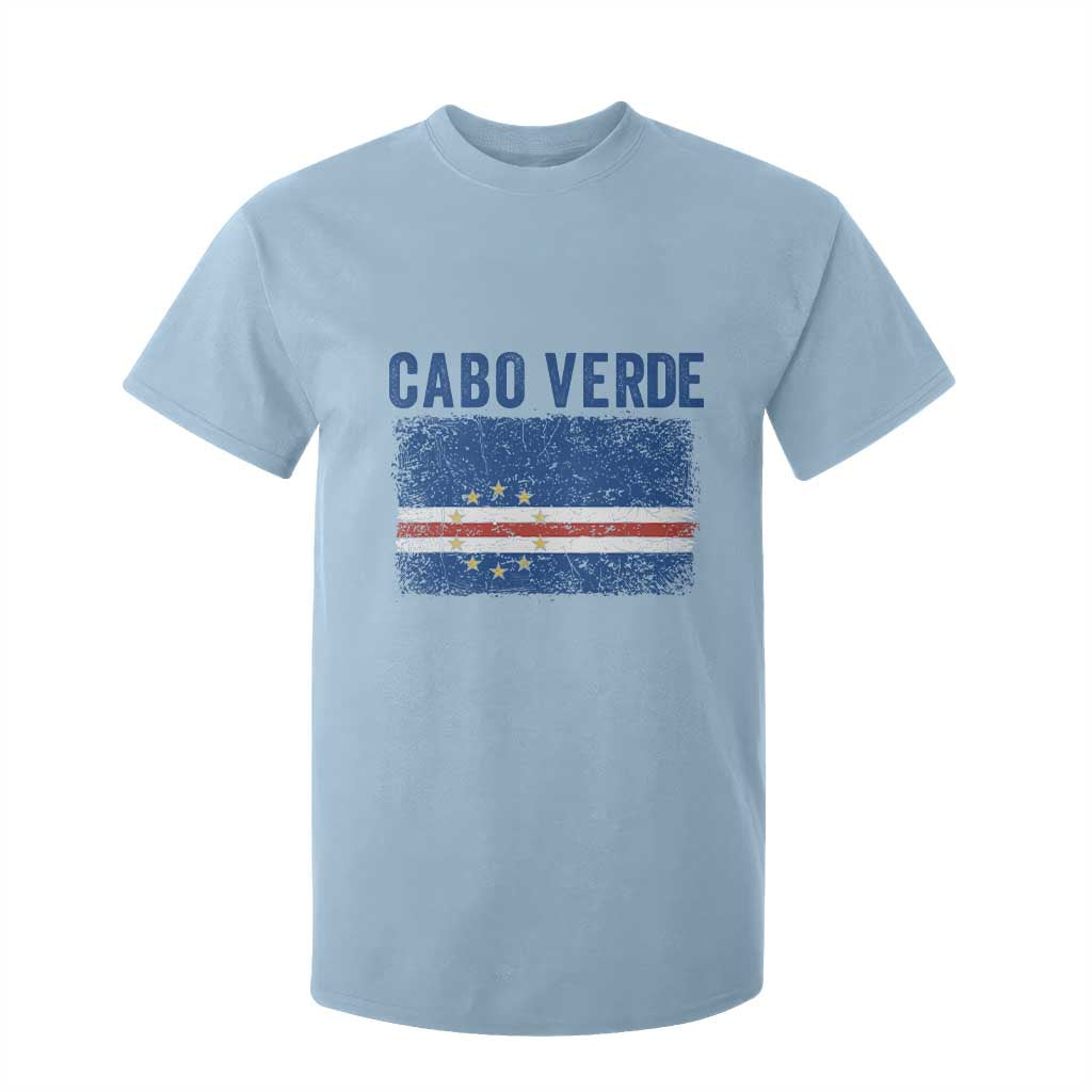 Cabo Verde Distressed Flag National Pride T Shirt For Kid Cape Verde Heritage Pride Retro Grunge Graphic